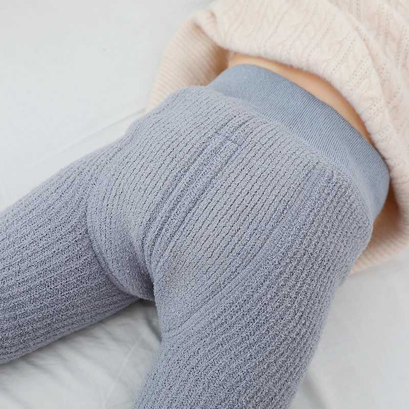 Toddler Winter Tights Children Girls Boy Thermal Velvet Thick Pants Kids Warm Cute Coral Fleece Stripe Leggings Baby AccessoriesT251024