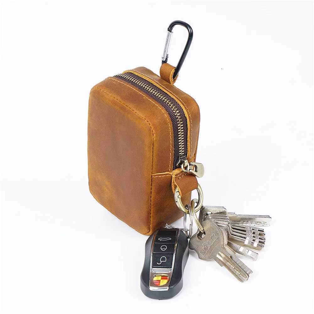 Genuine Leather Coin Purses Pouch Money Pocket Zipper Bags Top Layer of Cowhide Key Package Storage Bag Waist Bag Wholesale Z251023