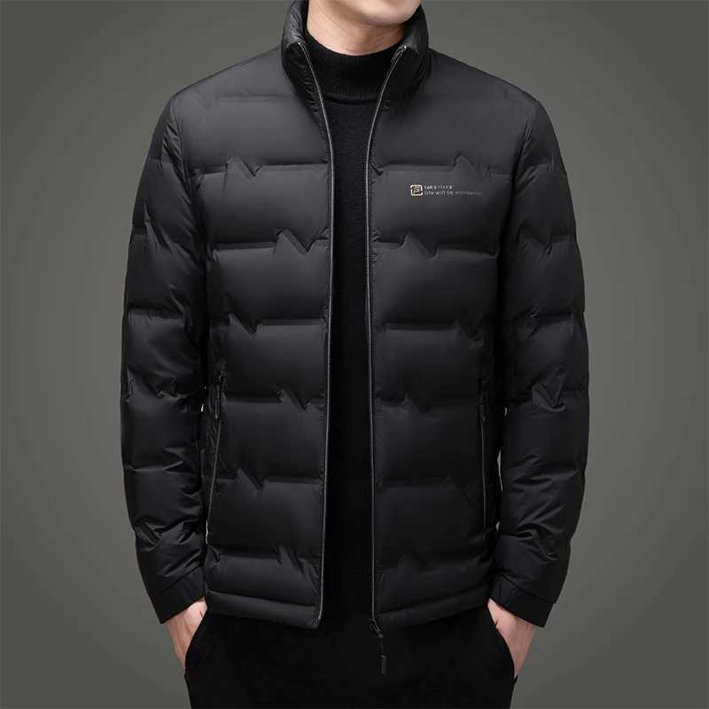 Winter New Men Thicken Down Cotton Parkas Casual Fashion Solid Windproof Stand Collar Zipper Cardigans Warm Coats Z251024