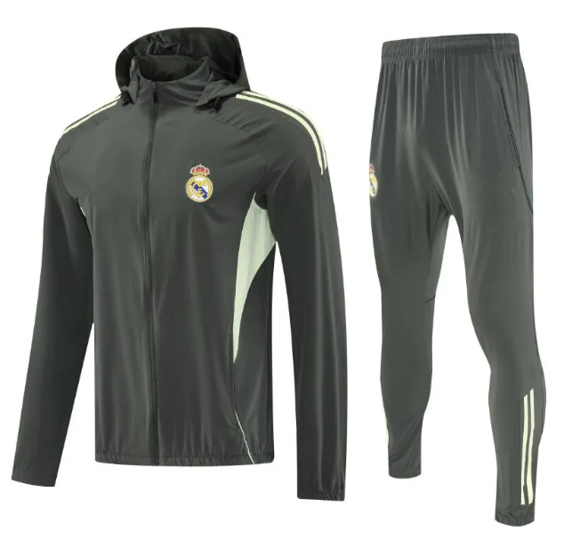 25 26 Reals MadridES Soccerhooded TRACKSUIT Tracksuit man football VINI JR 2025 2026 MBEPPA BELLINGHAM training suit jacket jogging Survetement