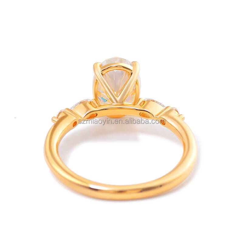 Wholesale Price Jewelry 10k14k18k Solid Real Gold 1ct2ct3ct D VVS Oval Moissanite Diamond Engagement Ring for Women
