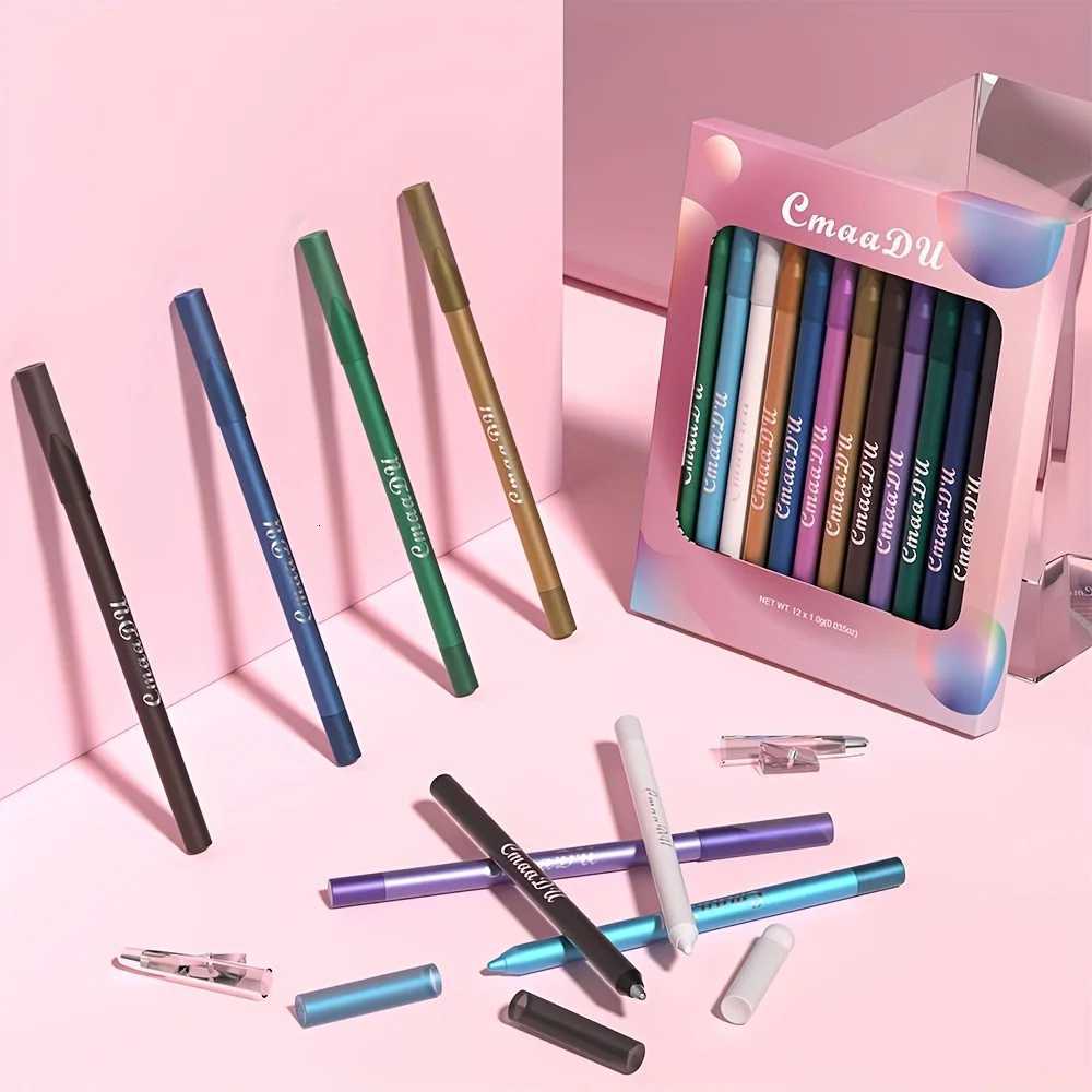 CmaaDu 12 Pcs Set of Waterproof Eyeliner Pens with Shimmering Effects Includes Eyeshadow Durable and Easy to Color HighlighterL251024