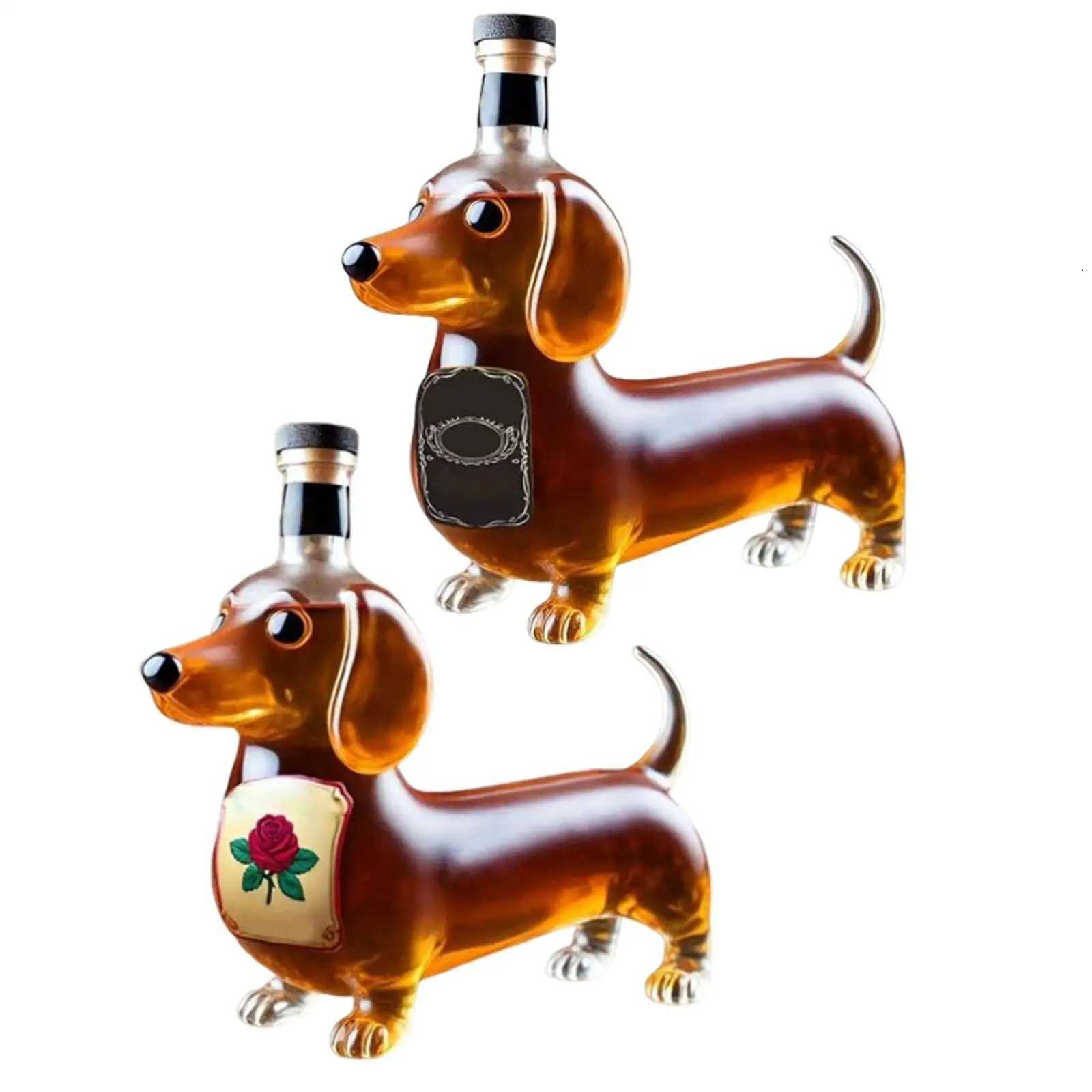 Dachshund Dog Shape Decorative Decanter Liquor Bottles Liquor Bottle Statue Wine Container for Birthday Christmas Y251024