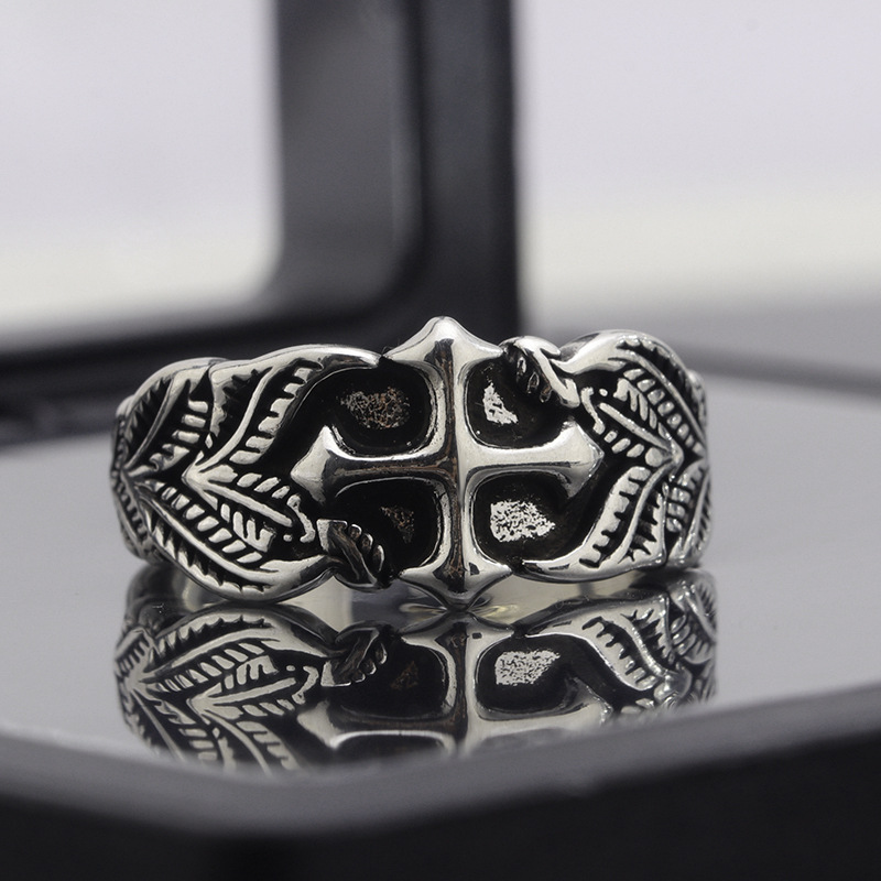 Designer ring Hip hop cross ring zircon inlaid geometric hollow ring men women's minimalist trendy ring free shipping Valentine's Day gift w