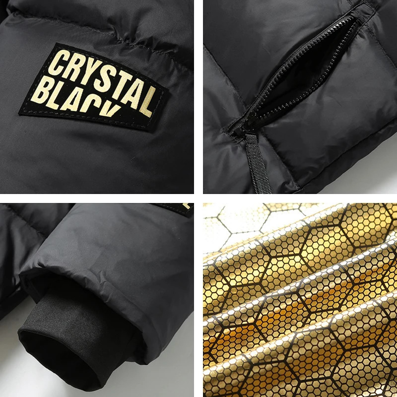 Winter Men Warm Thick Long Down Jacket Coat Mens Hooded Waterproof Black Gold Puffer Jacket Men Casual Windproof Parkas Male 251023