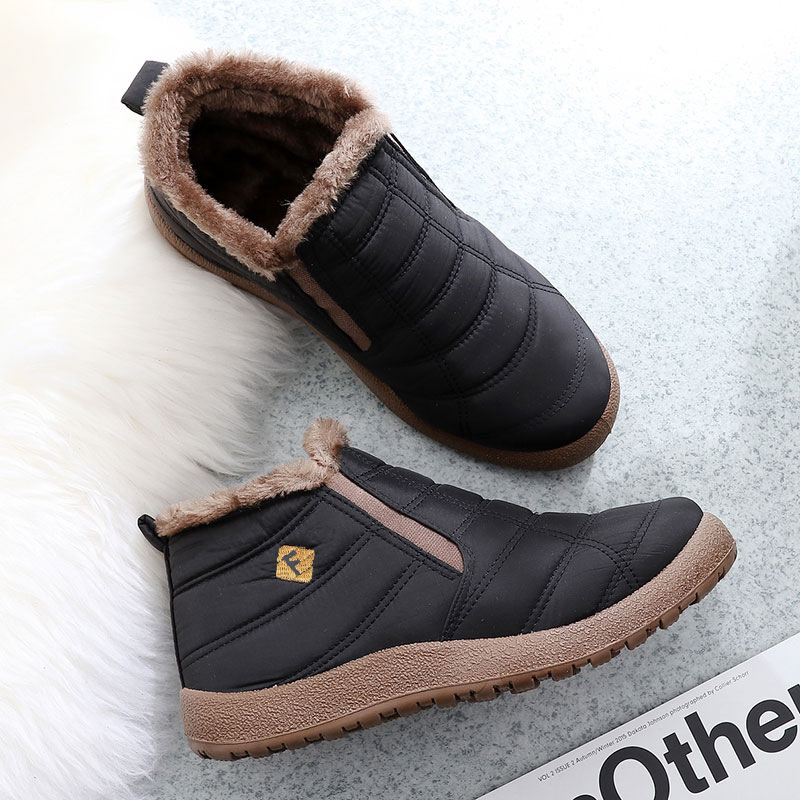 Winter designer fashionable men's cotton shoes high top warm wool snow boots umbrella cloth large cotton shoes lightweight couple cotton shoes