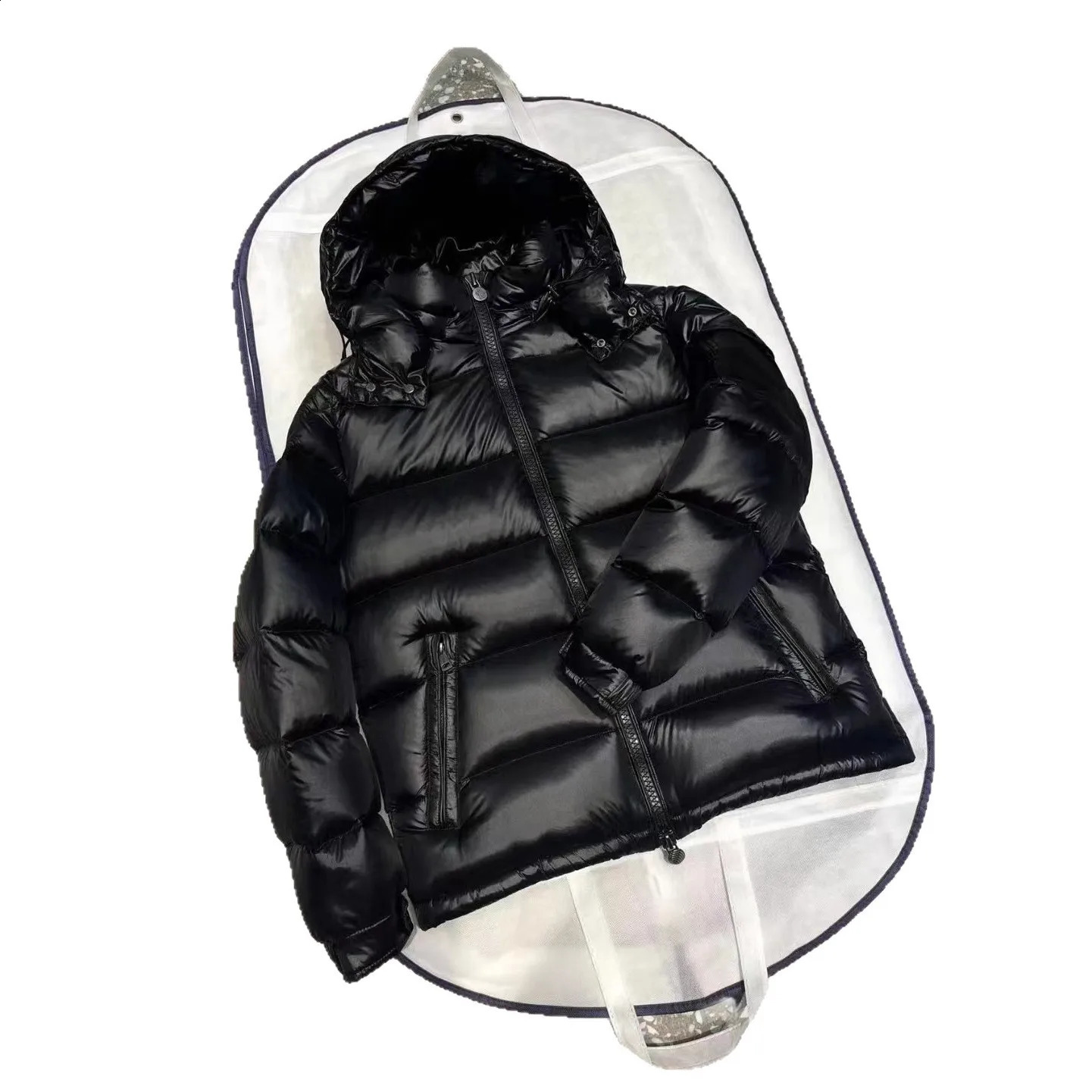 Winter Bright Down Men Fashion Casual Parkas Coat Thick Warm Glossy White Duck Zipper Male Shiny Hooded Youth Women Jacket 251020