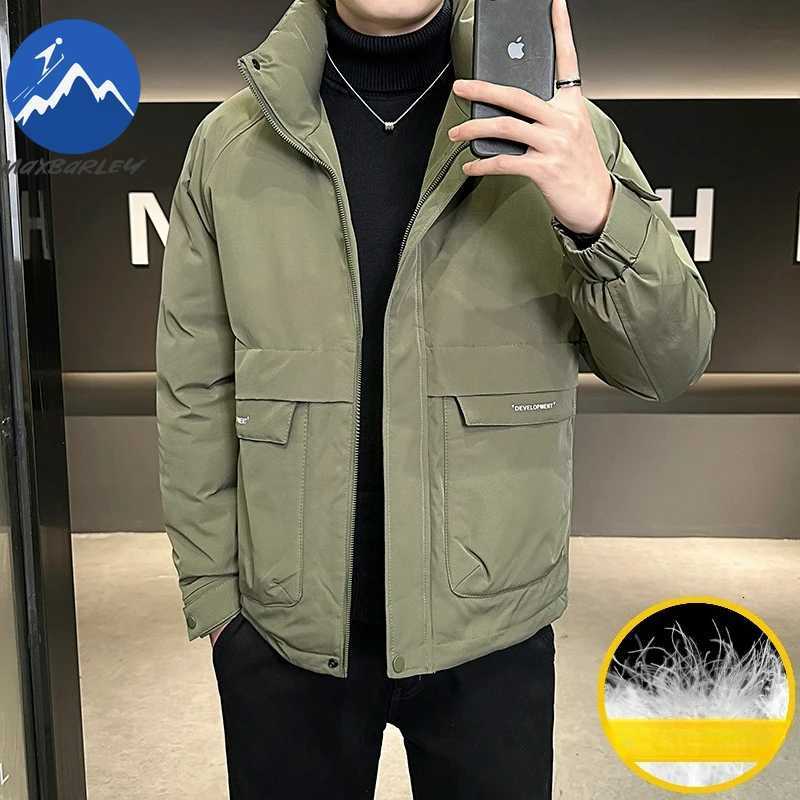 Maxbarley Men Down Jacket 2025 Fashion Stand Collar Outdoor Office Lightweight Parkas Business Casual Warm Winter Padded Jacket Z251024