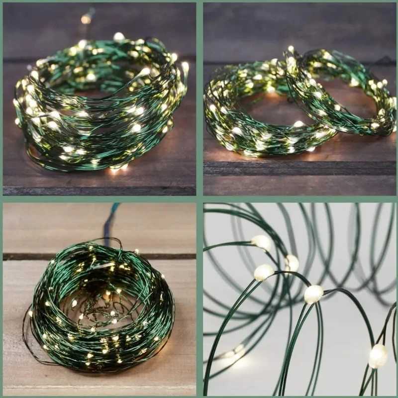 10M100LED String Lights Green Wire Fairy Lights Warm White Garland for Outdoor Home Christmas Wedding Party Garden Decoration C251024