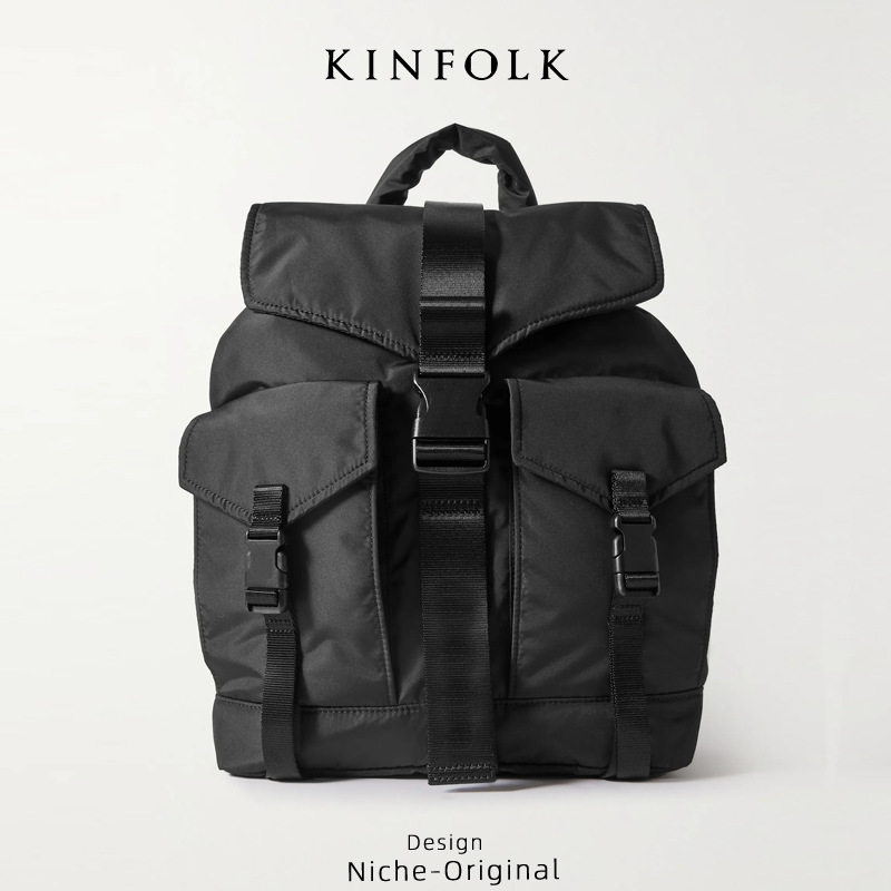 2025 new Niche High-end Textured Unisex Color-blocking Backpack Double-shoulder Bag Travel School Bag Large-capacity Laptop Bag