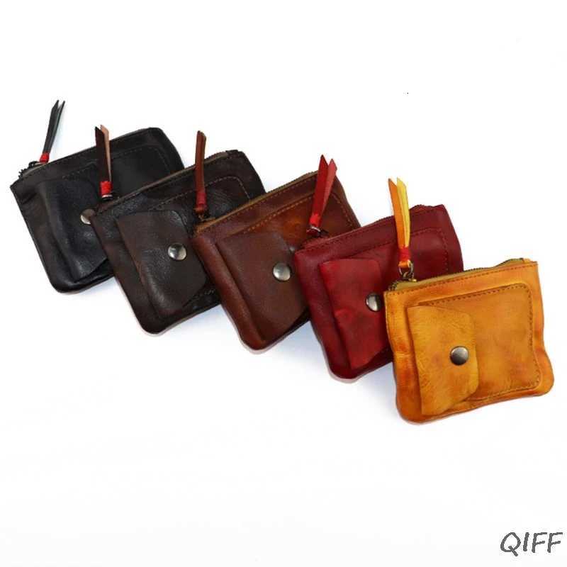 Genuine Leather Coin Purse Vintage Mini Zipper Wallets Case Storage Bag Card Holder Pocket for Men Women Z251023