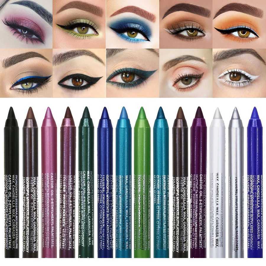 14Color Colourful Eyeliner Pen High Pigmented Pearly Shimmer Metallic Smokey Punk Gothic Style Eyeliner Long Lasting WaterproL251024