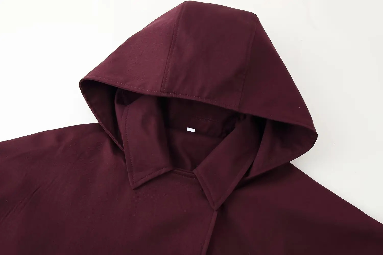 Spring womens versatile lapel singlebreasted long sleeve pocket hooded windbreaker jacket 251021
