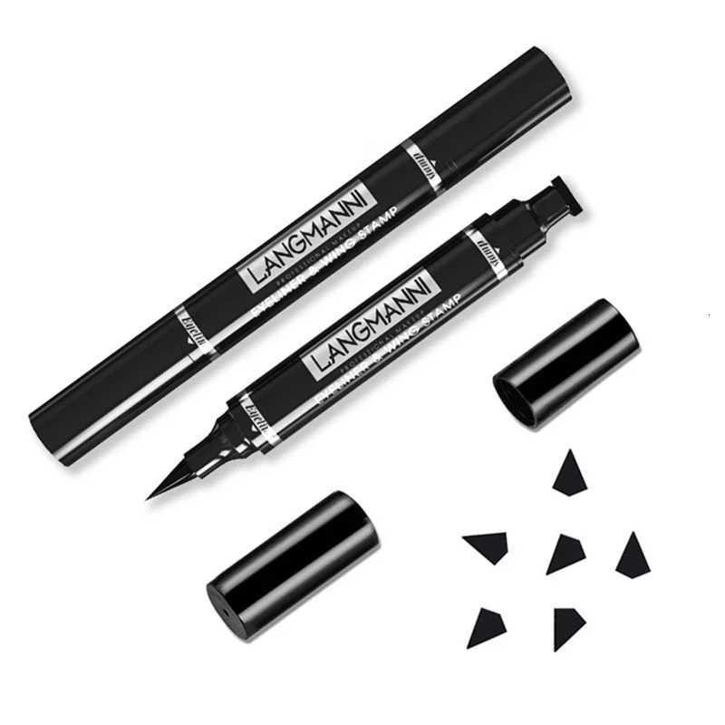 Doublehead Waterproof Liquid Eyeliner Quick Drying NonBlooming Sweat Proof Stamp Liner Pen 2 In 1 Long Lasting Eye MakeupL251024