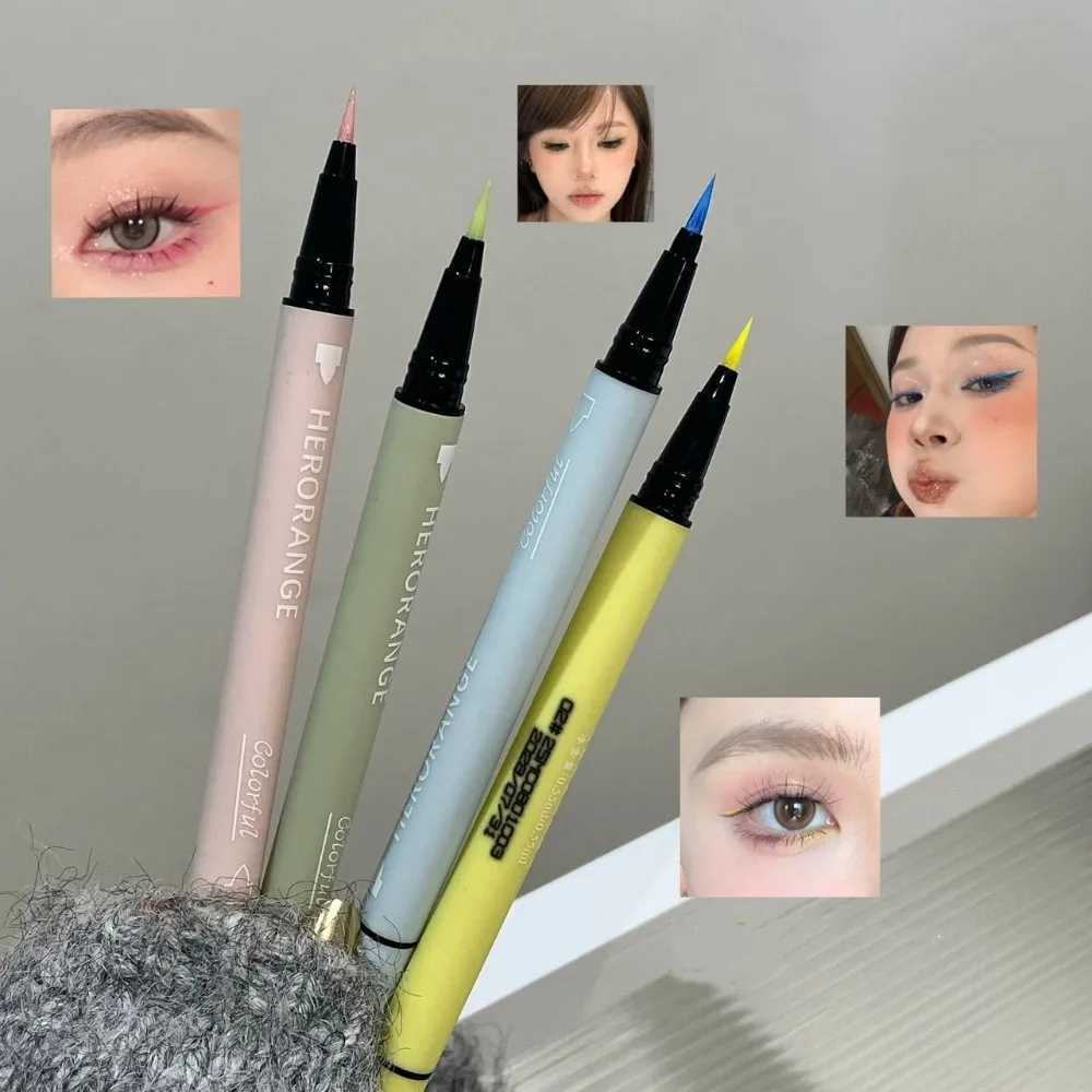 Pearlescent 2 in 1 Liquid Eyeliner Pen Waterproof Matte Glitter Brightening Highlighter White Blue Shimmer Eye Liner MakeupL251024