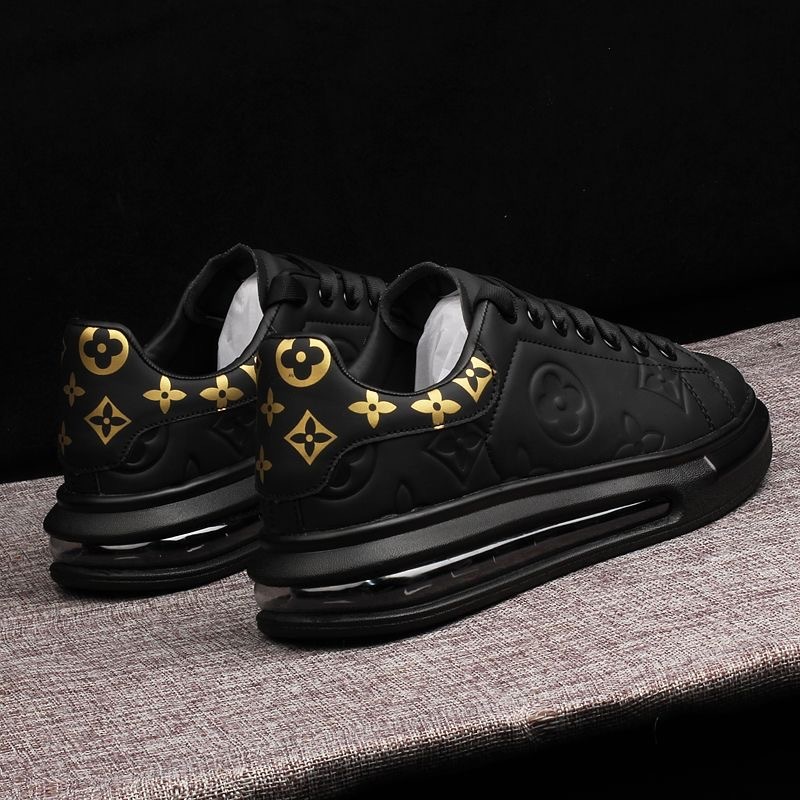 Fashion Designer Printed Casual Shoes Pu Leather Waterproof Air Cushion Sneakers for Men