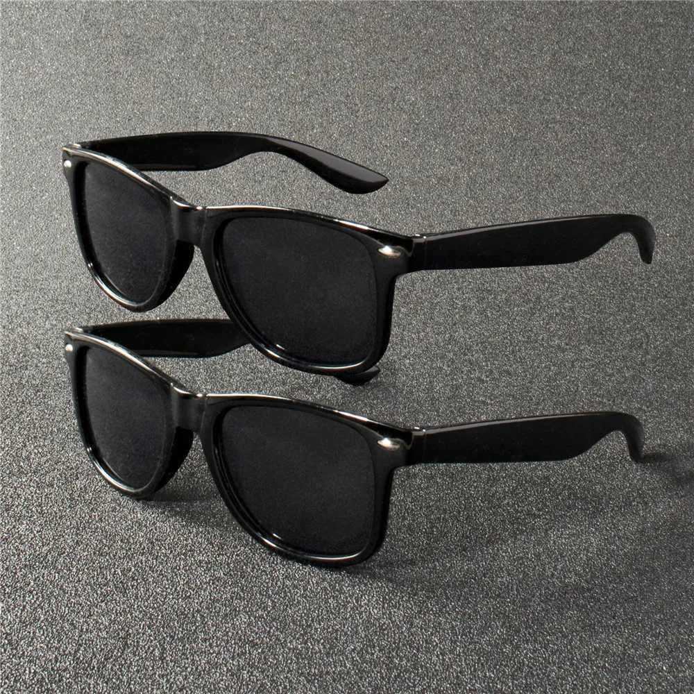 3PCS Classic Black Square Fashion Glasses with Bolt Decoration For Party Photography Wedding Birthday Graduation HikingT251024