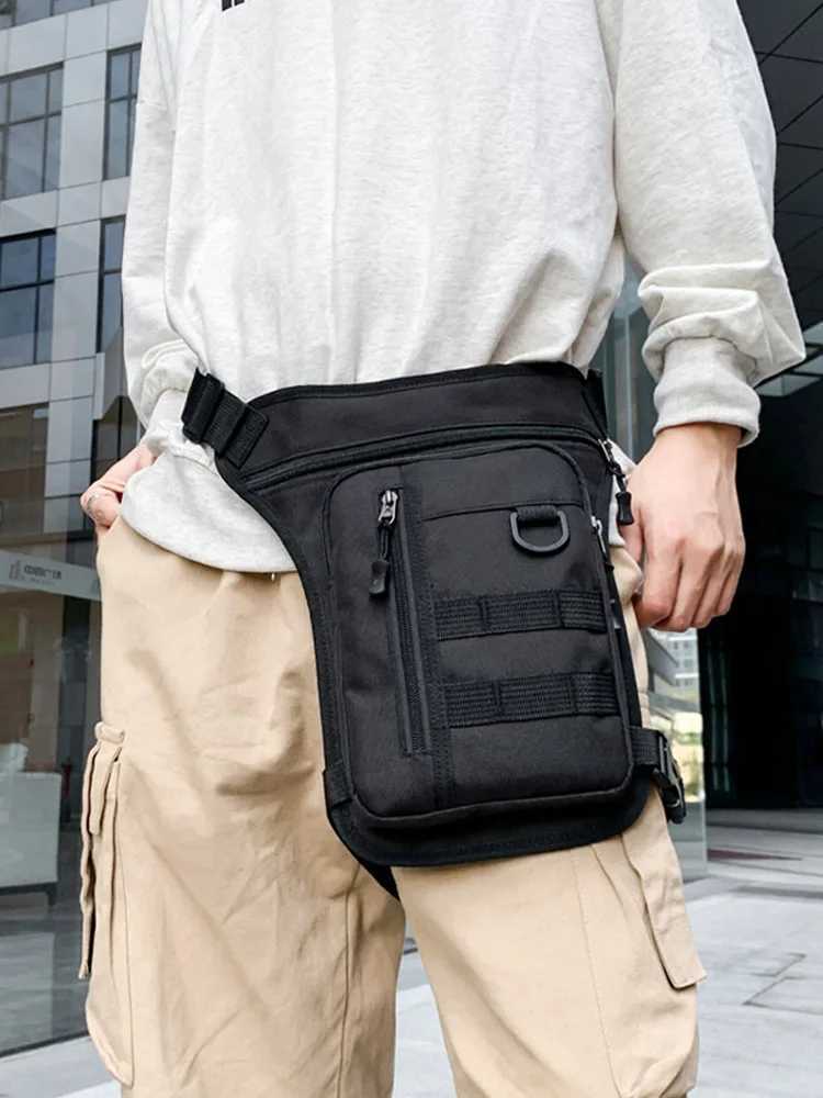 Men Waist Bag Fanny Pack Adjustable Strap Portable Thigh Pack Decor Hip Pouch Drop Leg Bag for Running Riding Travel Fishing sacL251024