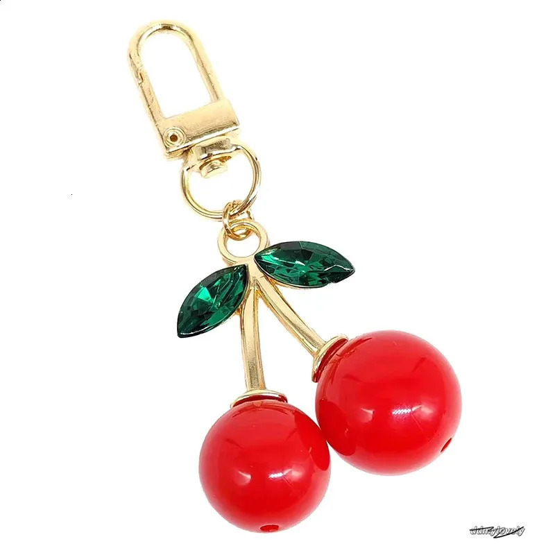 Trendy Alloy Cherry Keychain Charm Accessory Womens Bag Car Pendant Adornment Individualized Decoration For Women 240829 Ddmylovely