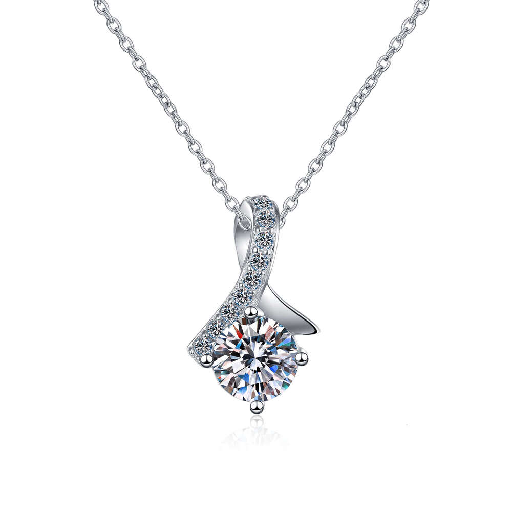 DHCollections-- S Pure Sier Pendant for Women Plated with PT950 Gold Fashionable Elegant Necklace Jewelry Live Streaming