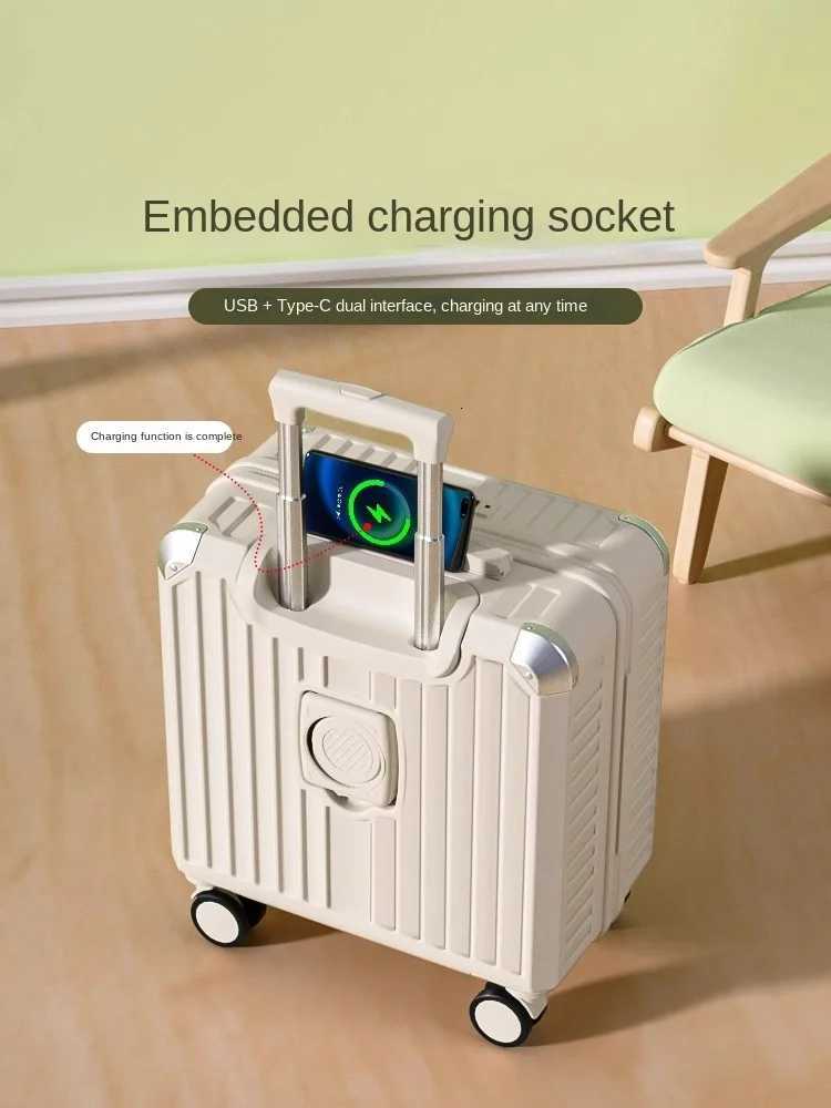 Multifunctional CarryOn Suitcase 1820 inch Cabin Bag Trolley Case Travel Suitcase Password Box USBTypeC Charging PortW251024