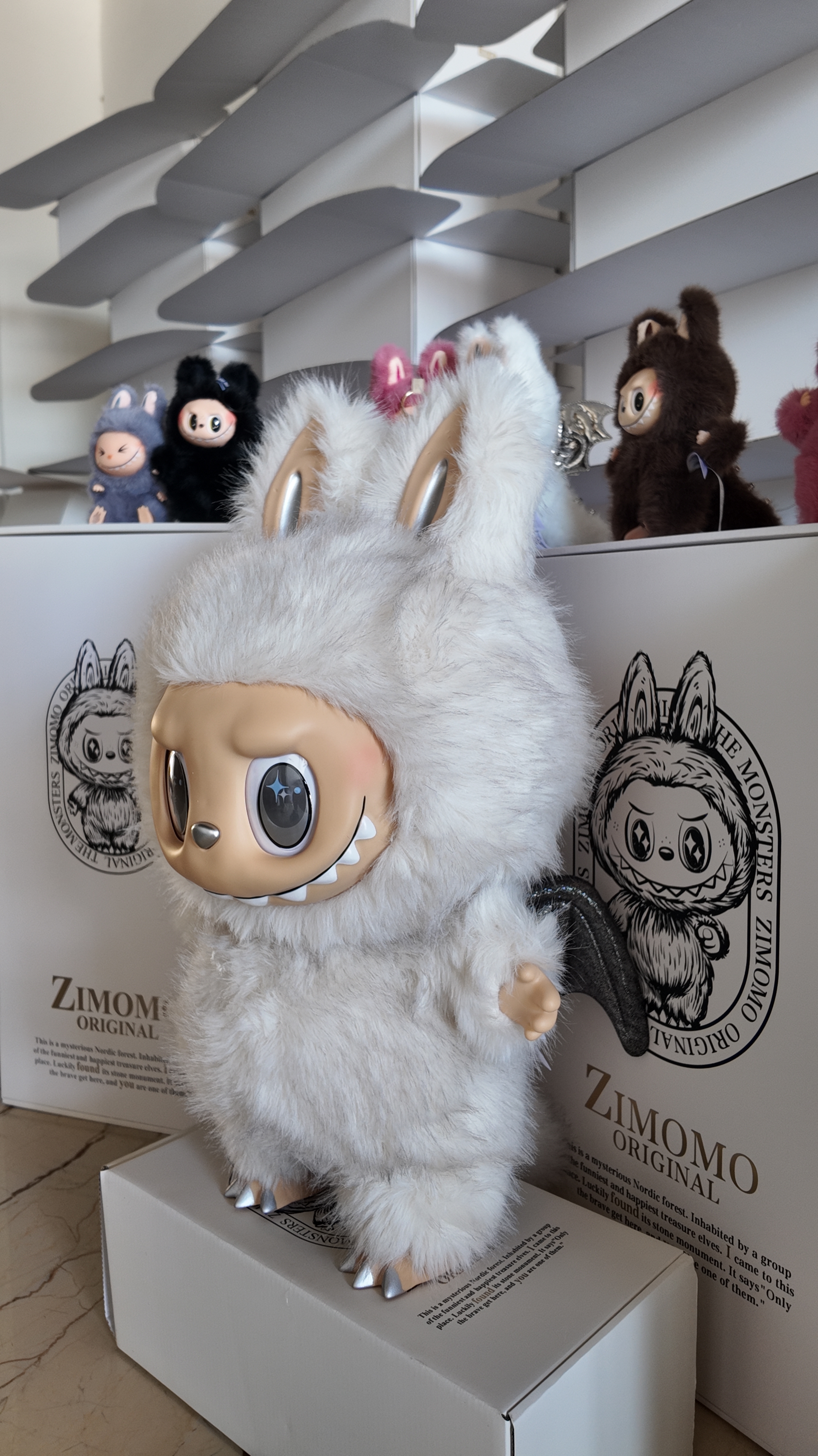 Popular Market 58cm Labubu Zimomo Angel in Clouds Series Action Figure Vinyl Doll Decoration Toy Girl Birthday Gift