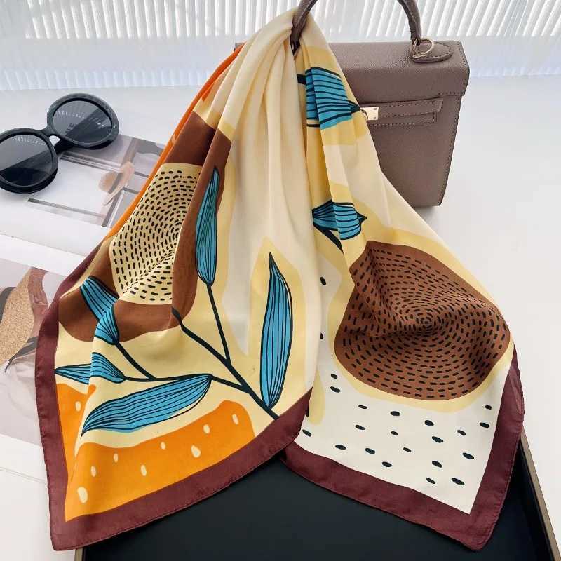 70cm Polka Dot Printed Silk Scarf Wen Simated Silk Elegant and Versatile Heaear Bag Accories Clothing Square Scarf Y251024