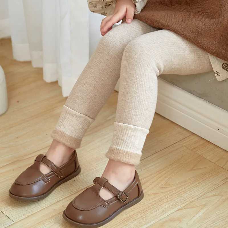 2024 Autumn Winter Baby Girls Pant Baby Cotton Warm Leggings Childrens Velvet Pants Solid Trousers Kids Clothes Korean StyleT251024