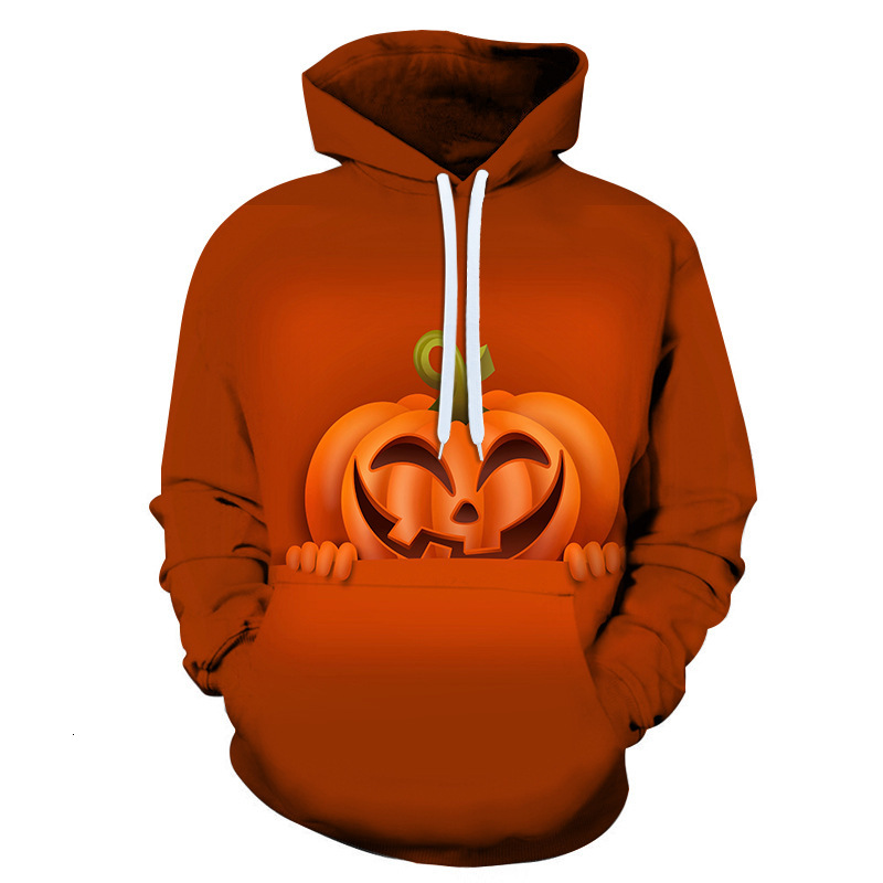 Foreign Trade European Designer Hoodie Jacket Tracksuit Men Polo Veste Coat And American Spring And Autumn Hot Sale Halloween Pattern 3D Digital Print