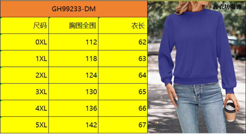 2025 New Women's Drop Shoulder Long Sleeve Textured Round Neck Knitted Solid Color Loose Casual Sweatshirt