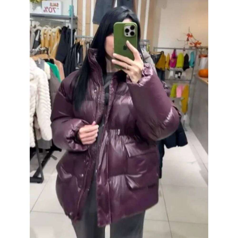 Fashion Thick Padded Jacket For Women Casual Single Breasted Zipper Warm Coat With Belt Winter Female Pocket Long Sleeve Jackets Womens Coat