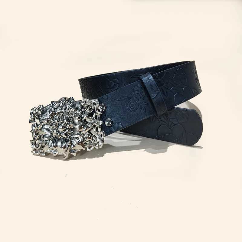 Punk Vintage Flower Belt For Men and Women Y2K Spicy Girl Embossed Waistband Gothic Accessories Western Cowboy Jeans Waist Strap W251024