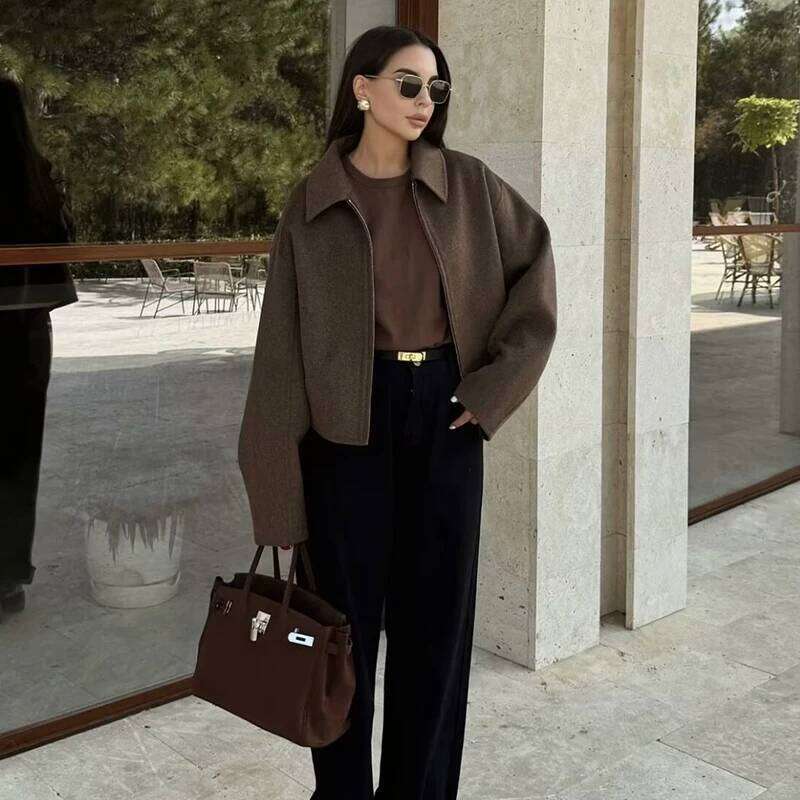 Autumn New Coats Chic Loose Lapel Warm Street Women S Jackets Simple Casual Joker Youth Outerwear