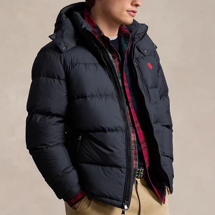 Brand men's polos coats parkas winter pony embroidery Stand collar button Loose down jackets