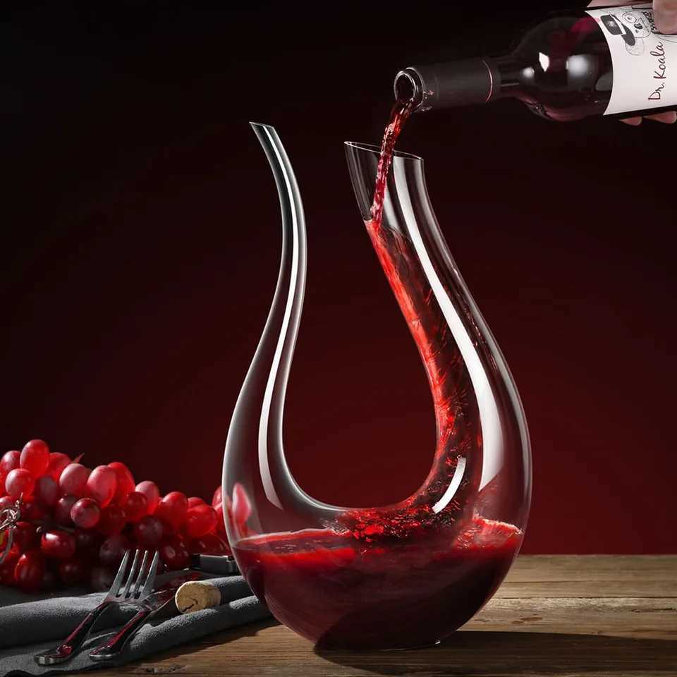 Crystal Ushaped Wine Decanter Gift Box Swan Decanter Creative Wine Separator Wine Accessories 600ml Y251024