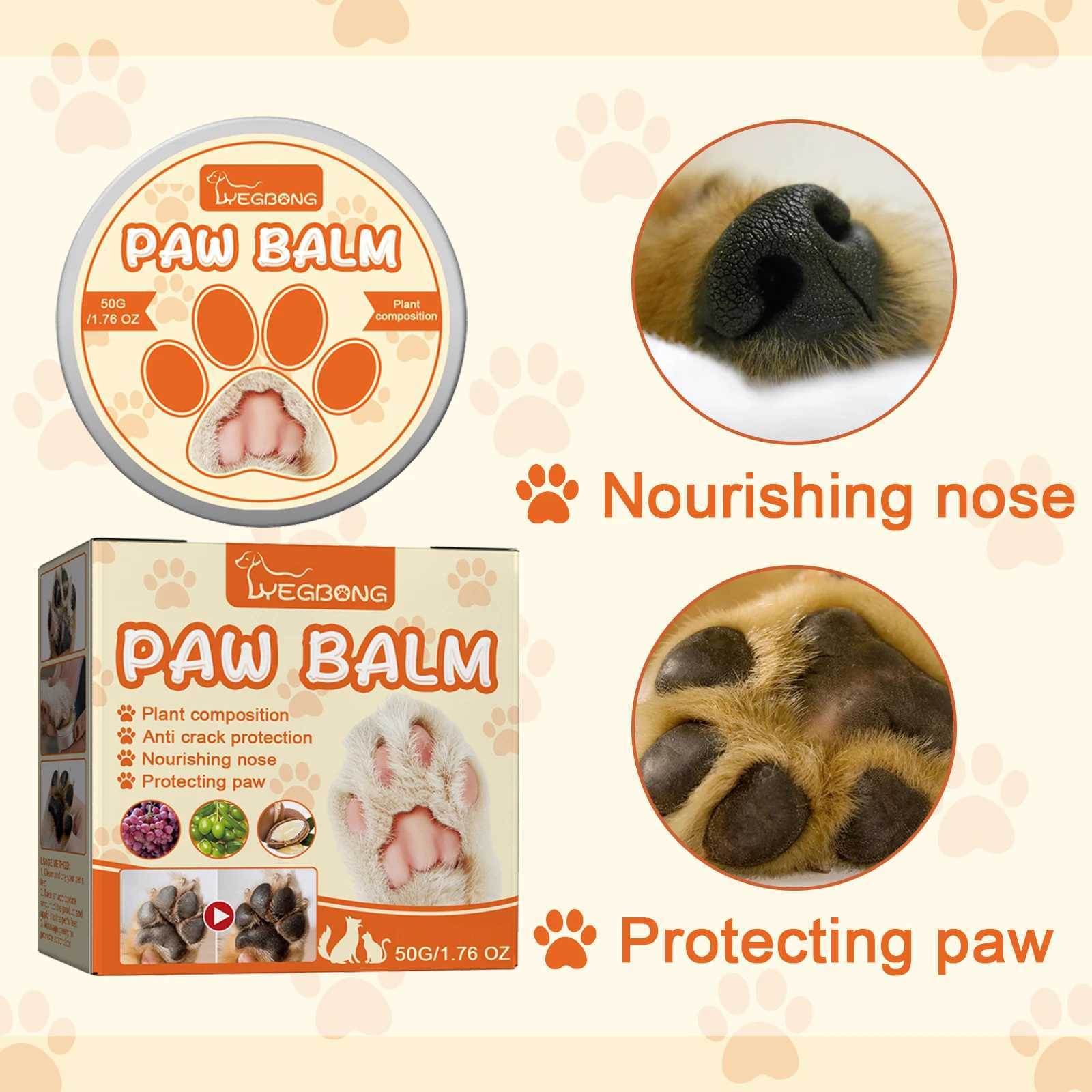 50g Cat Dog Paw Care Cream Pet Crack Feet Repair Nose Protector Natural Moisturizing Cat Dog Paw Protective Winter Care Supplies Z20251024