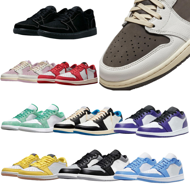 Designer for Men Women 1 Basketball shoes travi sco tts shoes Sneakers Phantom Gym Red Bred Toe Court Purple Game Royal Outdoor Sports Trainers Sneaker 14e