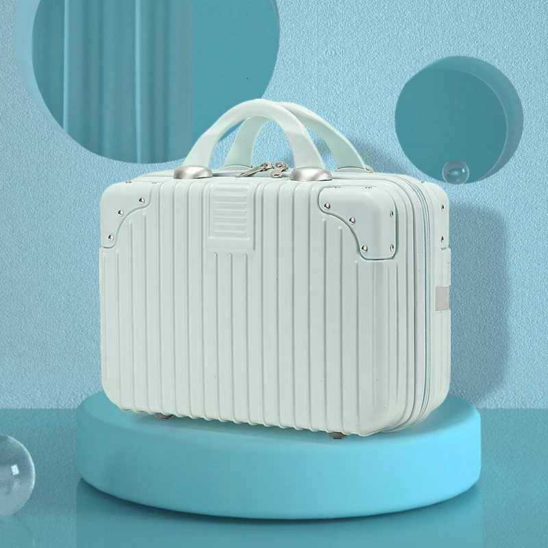 Cosmetic Handheld Luggage Women 14inch Makeup Bag Small Mini Travel Suitcase Password Box Boarding CaseW251024