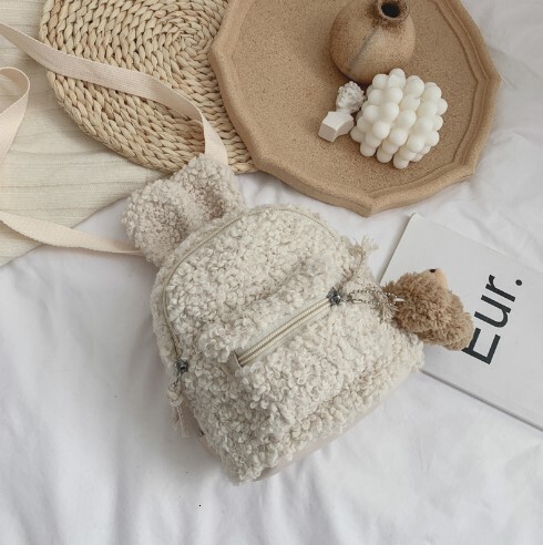 New Korean style children's small bag cartoon cute plush girl backpack designer small backpack mini shoulder crossbody bag