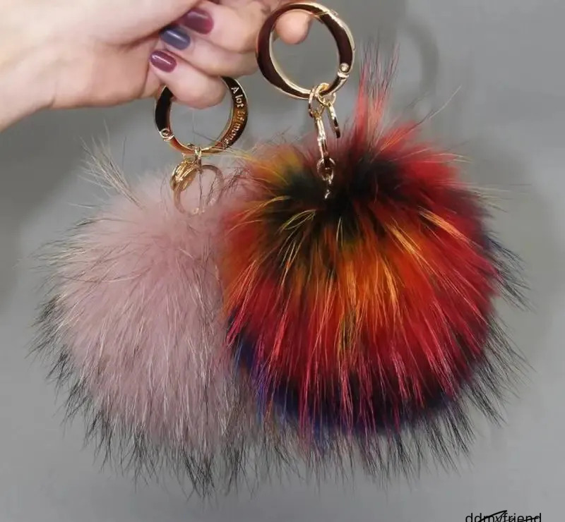 Animal Plush Keychain: 15Cm Soft Faux Fur Ball Pom Keychain With Metal Ring Pendant - Lightweight Accessory For Women Ddmyfriend