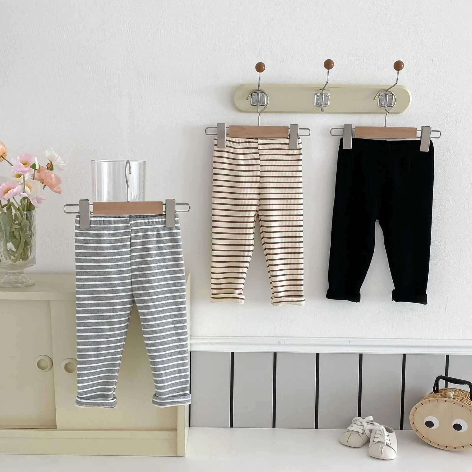 Infant Girl Striped Warm Pants Children Casual Pants Boys Elastic Pants Kids Clothes 2025 Winter New Baby Fleece Leggings CottonT251024