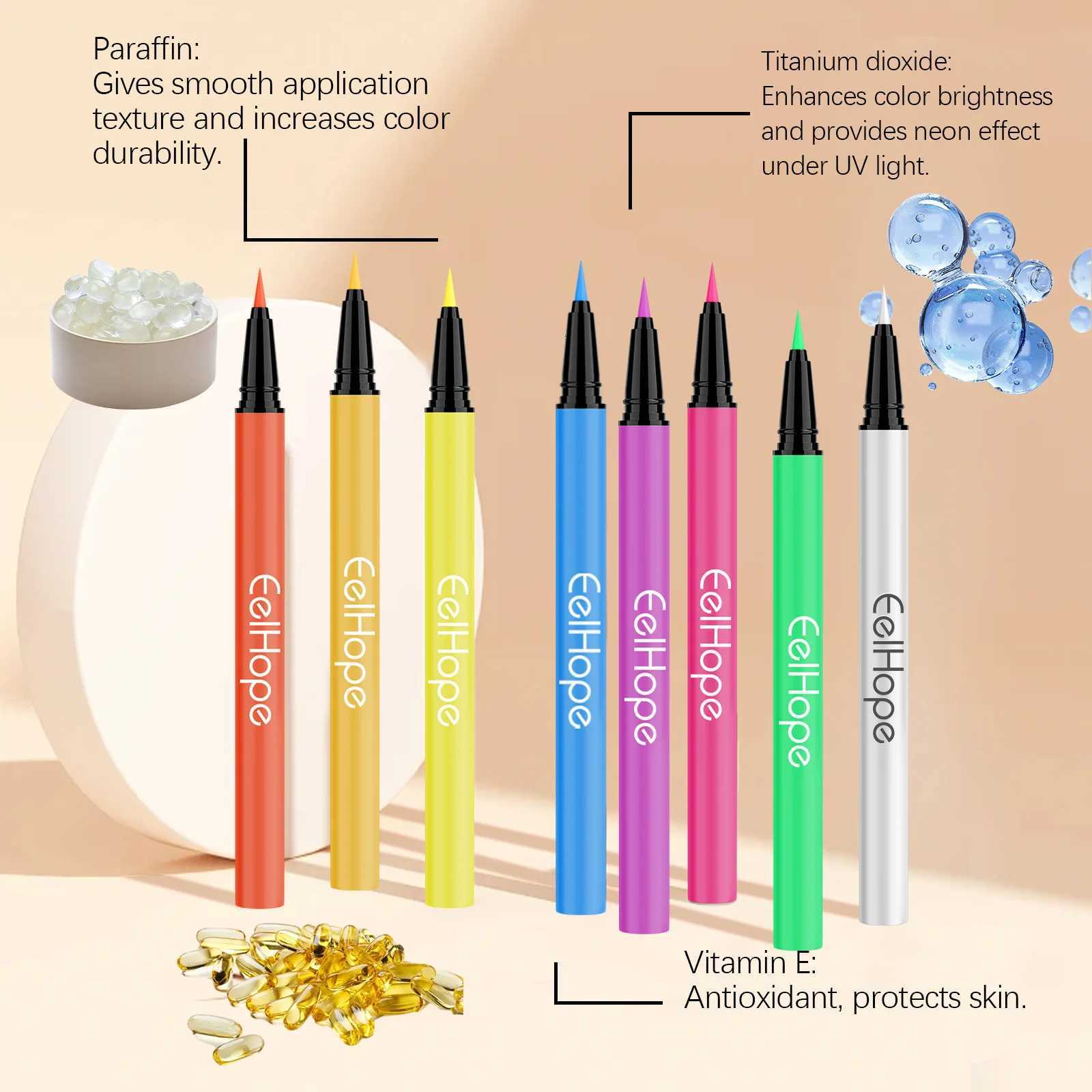8color Halloween Neon Liquid Eyeliner Eye Makeup Long Lasting Highlighter Paint Face Waterproof Rainbow Shadow Makeup CosmeticsL251024