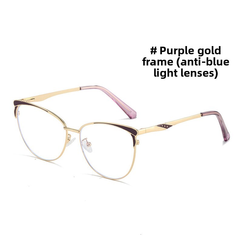 New Blue Light Blocking Versatile Cat Eye Frame Fashion Ins Personality Trendy Women's Special No Makeup Glasses