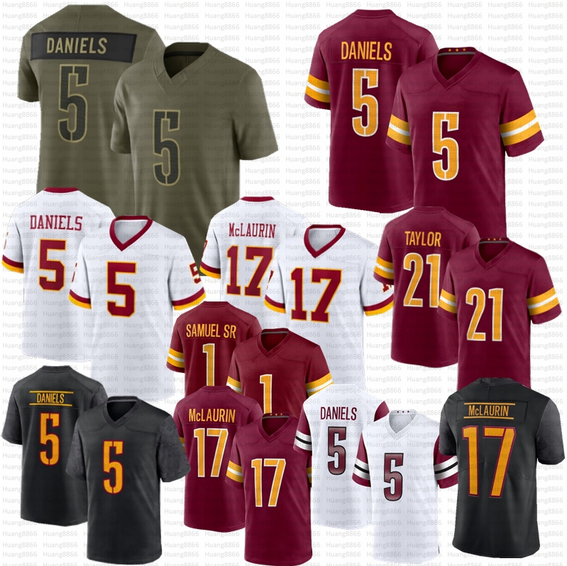 2025 New Jayden Daniels Football Jerseys Deebo Samuel Sr Terry McLaurin Mike Sainristil Sean Taylor Frankie Luvu Jersey