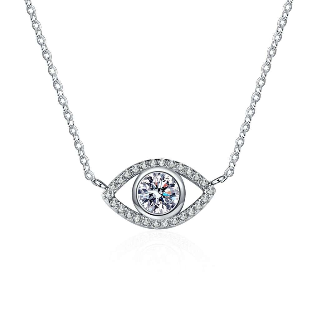 DHCollections-- XDY Sier Pendant Fashion Unique Jewelry Angel Eye Moissanite Micro Pave Necklace