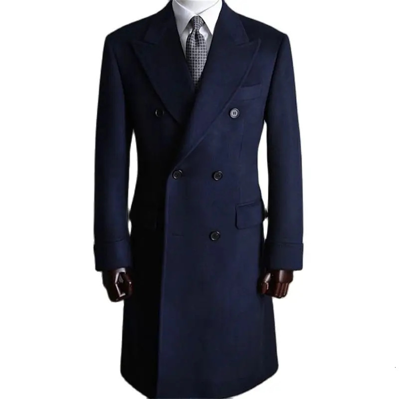 Black Thick Greatcoat Wool Men Suits PWinter Coat Thiceaked Lapel Outfit Custom Made One Piece Long Overcoat High Quality Jacket 251023