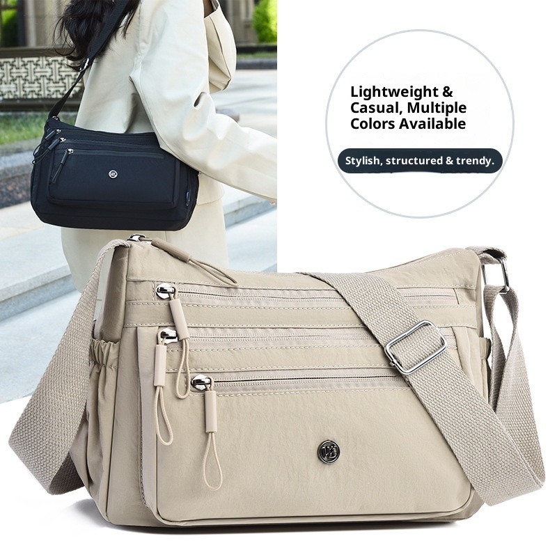 Casual Crossbody Bag for Women 2025 Summer New Arrival Large Capacity Lightweight Multi-Compartment Handbag Middle-Aged and Elderly Women's Bag