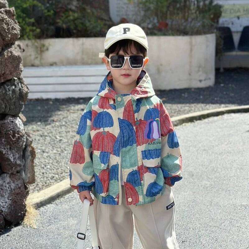 2025 New Streetwear Jacket Trendy Eye-Catching Fashionable Coat For Toddler Boys Spring Autumn Wear