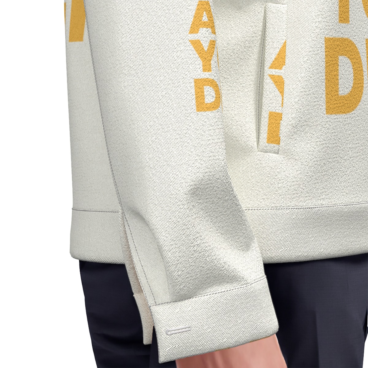DHgatepod Unisex All-Over Print Canvas Jacket - 245GSM 100% Cotton Stand Collar Coat with Decorative Chest Pockets