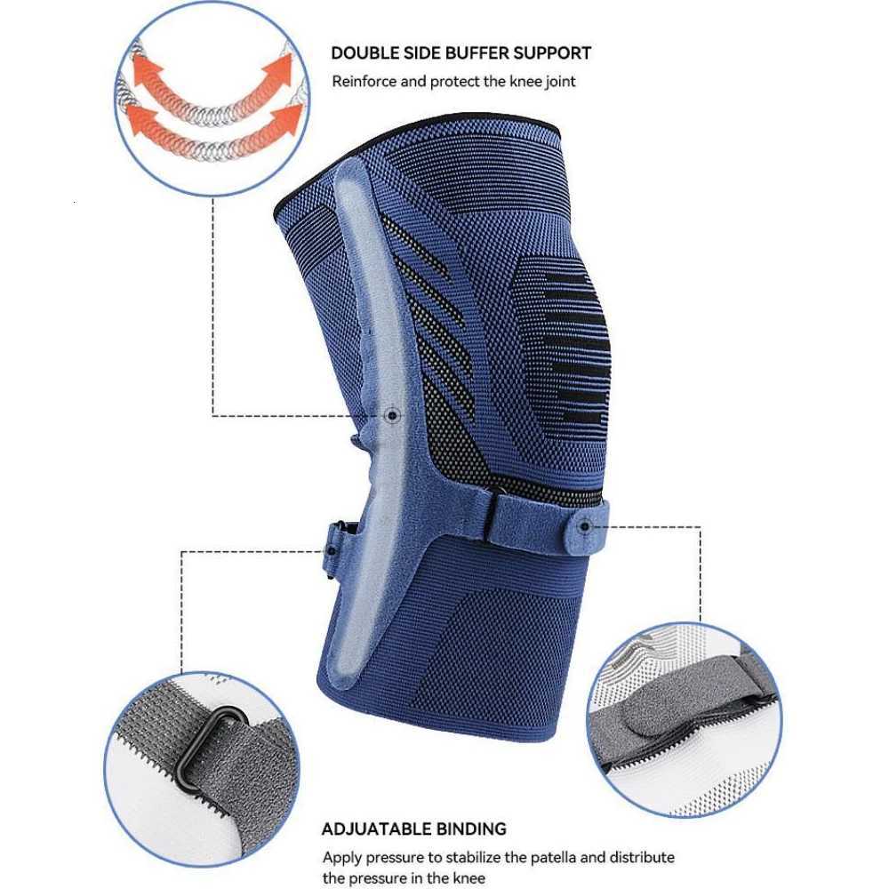 1PC Knee Compression Sleeve for Knee Pain Knee Support Brace with Side Stabilizers Patella Tendon Strap for Working KneepadW251024